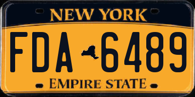 NY license plate FDA6489