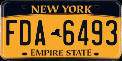 NY license plate FDA6493
