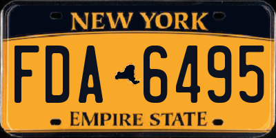 NY license plate FDA6495