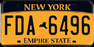 NY license plate FDA6496