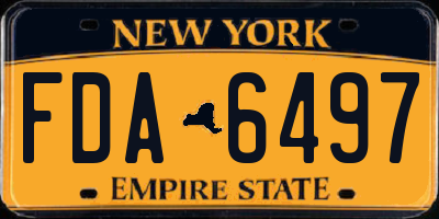 NY license plate FDA6497