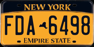 NY license plate FDA6498