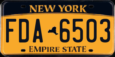 NY license plate FDA6503