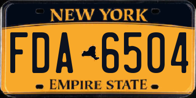 NY license plate FDA6504