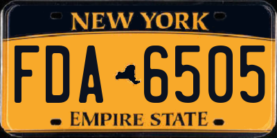 NY license plate FDA6505