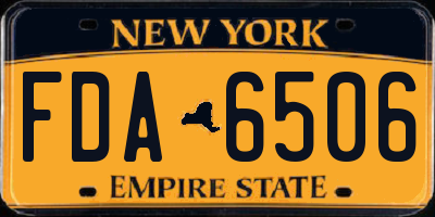 NY license plate FDA6506