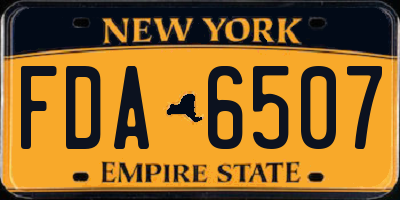NY license plate FDA6507