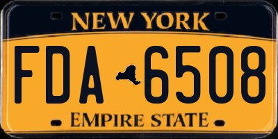 NY license plate FDA6508