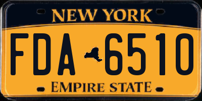 NY license plate FDA6510