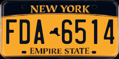 NY license plate FDA6514