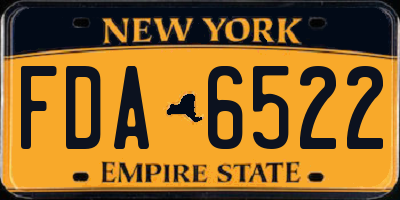 NY license plate FDA6522