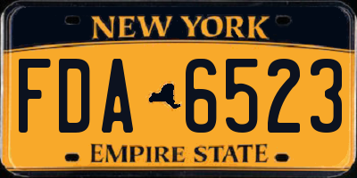NY license plate FDA6523