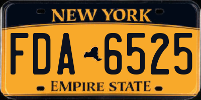 NY license plate FDA6525