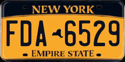 NY license plate FDA6529
