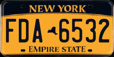 NY license plate FDA6532