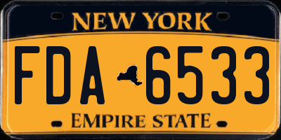 NY license plate FDA6533