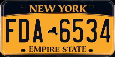 NY license plate FDA6534