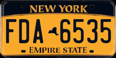 NY license plate FDA6535