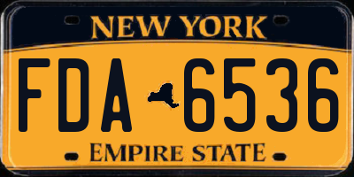 NY license plate FDA6536