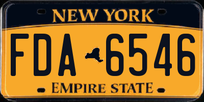 NY license plate FDA6546