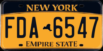 NY license plate FDA6547