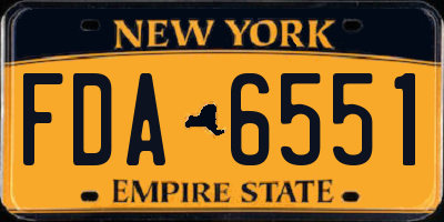 NY license plate FDA6551
