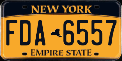 NY license plate FDA6557