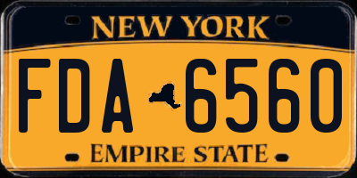 NY license plate FDA6560