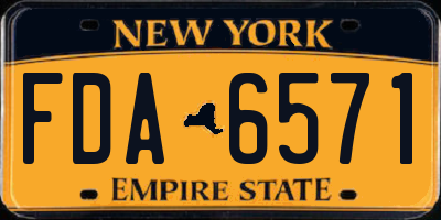 NY license plate FDA6571