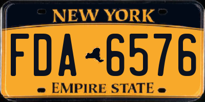 NY license plate FDA6576