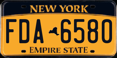 NY license plate FDA6580