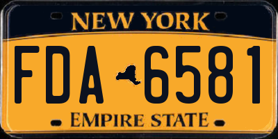 NY license plate FDA6581