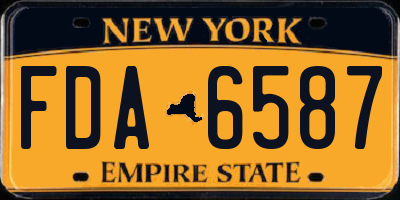 NY license plate FDA6587