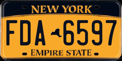 NY license plate FDA6597