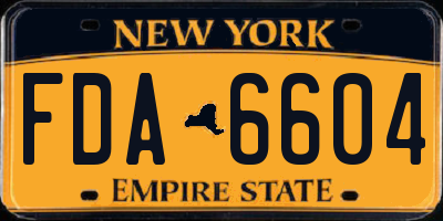 NY license plate FDA6604