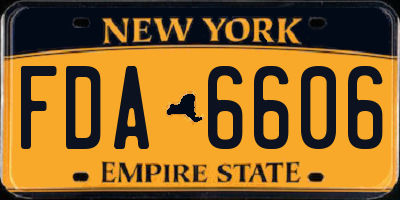 NY license plate FDA6606