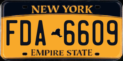 NY license plate FDA6609