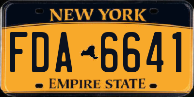 NY license plate FDA6641