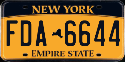 NY license plate FDA6644