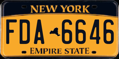 NY license plate FDA6646