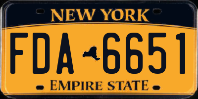 NY license plate FDA6651