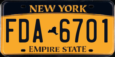NY license plate FDA6701