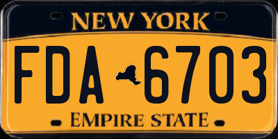 NY license plate FDA6703