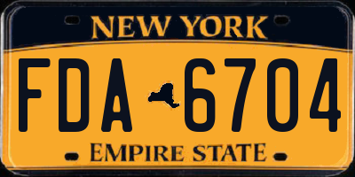 NY license plate FDA6704