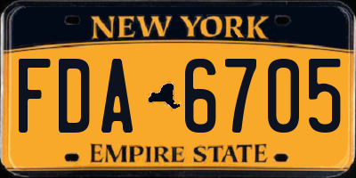 NY license plate FDA6705