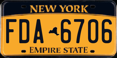 NY license plate FDA6706