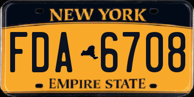 NY license plate FDA6708