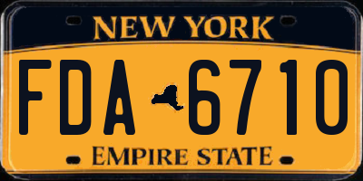 NY license plate FDA6710