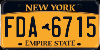NY license plate FDA6715