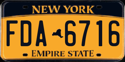 NY license plate FDA6716